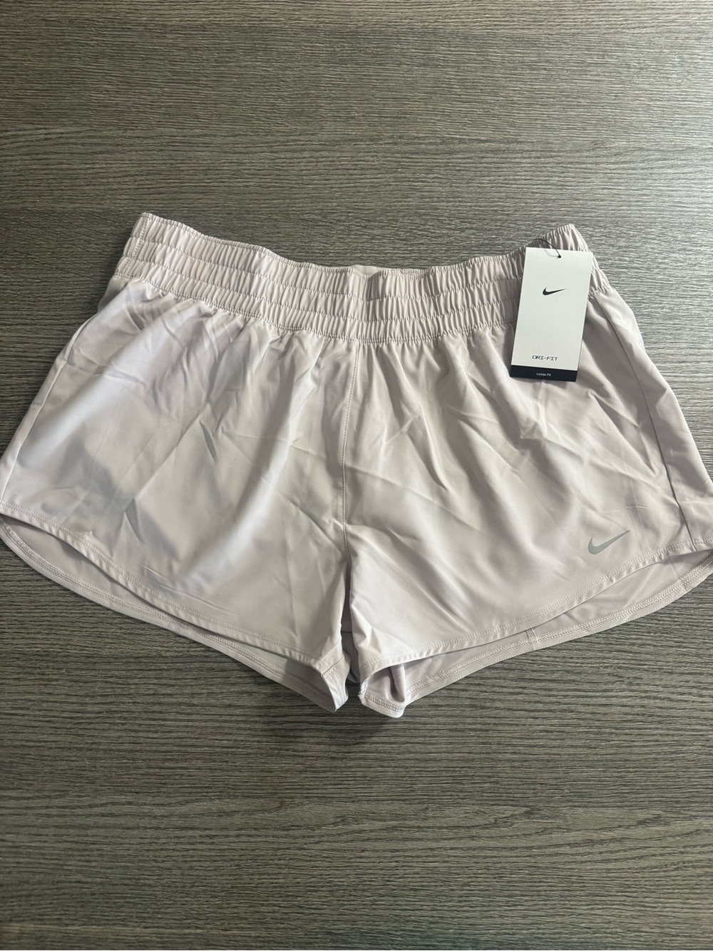 Nike Women’s Dri-FIT Training Shorts Dusty Rose Size L Loose Fit Brief-Lined
